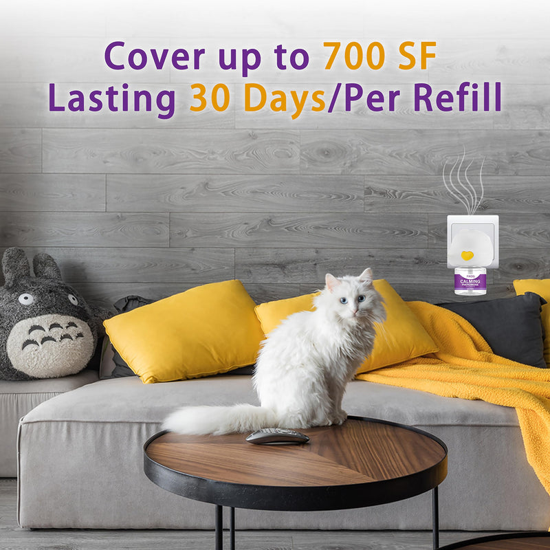 Cat Pheromones Calming Diffuser 60 Days Refill, Enhanced 3 in 1 Cat Calming Diffuser, Drug Free Solution, Vet Recommended, Effectively Reduce Chasing, Fighting, Scratching, Blocking or Hissing - PawsPlanet Australia