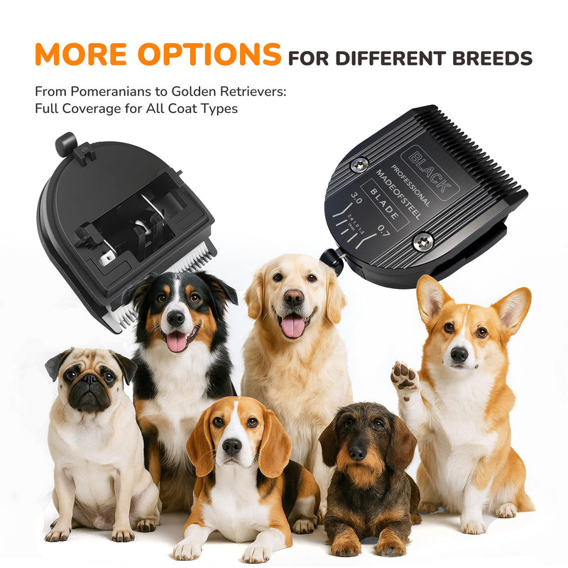 5-in-1 Ceramic Adjustable Dog Grooming Replacement Blades Compatible with Wahl Animal Clippers: Arco, Bravura, Chromado, Creativa, Figura, Motion 5-in-1 Ceramic