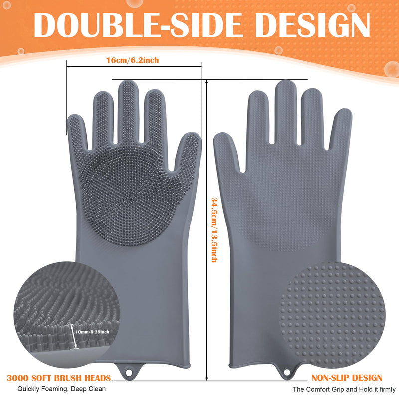 Pet grooming gloves,Dog washing gloves with High-Density Teeth with Five Finger Design to bathing and Massage for Dog Gray - PawsPlanet Australia