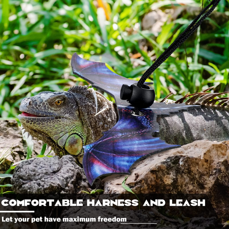 Bearded Dragon Lizard Leash Harness Removable Lizard Leash for Bearded Dragon Lizard Reptiles, Bearded Dragons Lizards Safety Outdoor Walking (S, M, L, 3 Pack) (Purple) Purple - PawsPlanet Australia