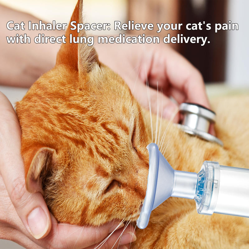 Cat Inhaler Spacer Mask - for Giving Medicine to Your Pet-Helps Cat with Breathing & Delivering Medication Fits with 2 Mask Sizes - PawsPlanet Australia