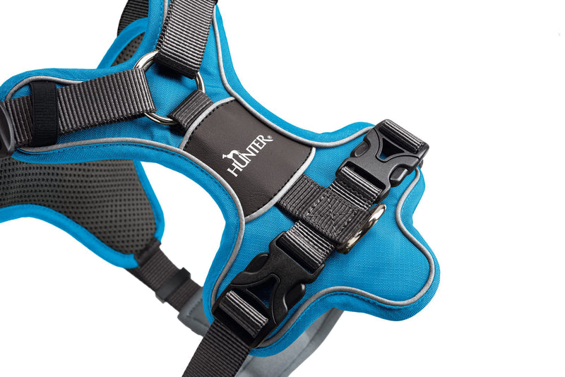 HUNTER Divo Dog Harness, M, 56-73 cm, Light Blue/Grey