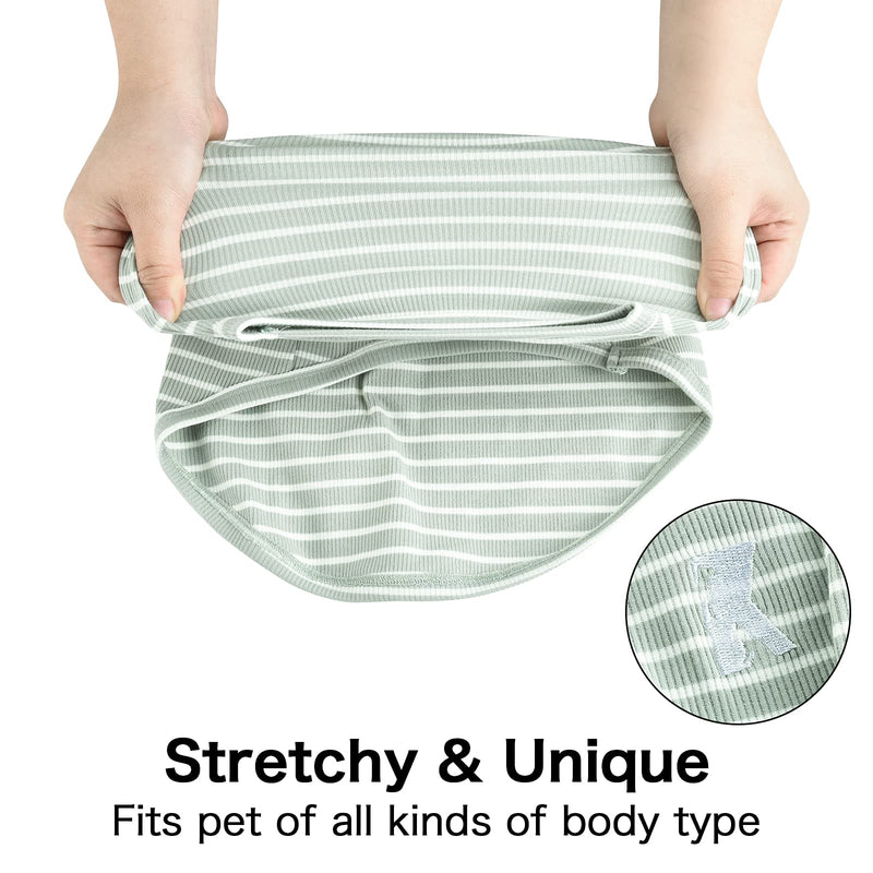 Koneseve Dog Shirt Vest Lightweight Stretchy Dog T-Shirts Soft Cool Shirts Sleeveless Stripe Vests Breathable Clothes for Puppy Kitty Cats Small Medium Large Dogs 2 Pack Pink + Green [ 5XL ] 5XL-(50~77lb) | Chest(~35") - PawsPlanet Australia