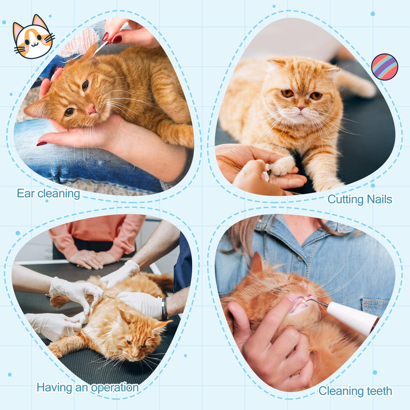 Chunful Cat Wrap for Cutting Nails and Cat Muzzle for Grooming, M Size Adjustable Mask 27.6" Anti-Escape Calming Swaddle Cloth for Bathing Shaving Nail Trimming Anti-Scratch Pet Tools(Animal) Animal - PawsPlanet Australia