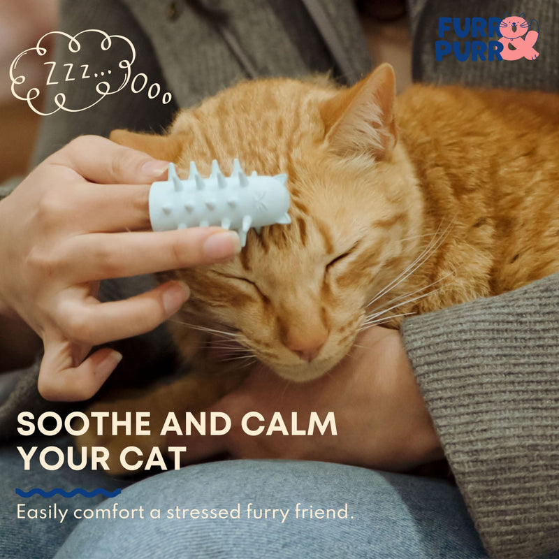 Furr&Purr Cat Brush, Made in the USA, Face Massager, Face Scratcher, Calming Care Comb for Cats, Indoor Cats (1-Pack) 1 Pack - New