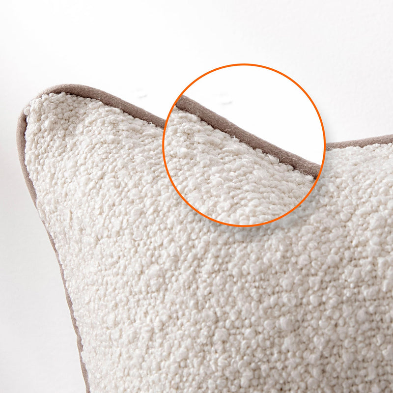 Amazon Basics Boucle Throw Pillow Covers for Couch, Living Room, Home Decor with Hidden Zipper, White, 24×24in, Pack of 2 24" x 24" (Pack of 2)