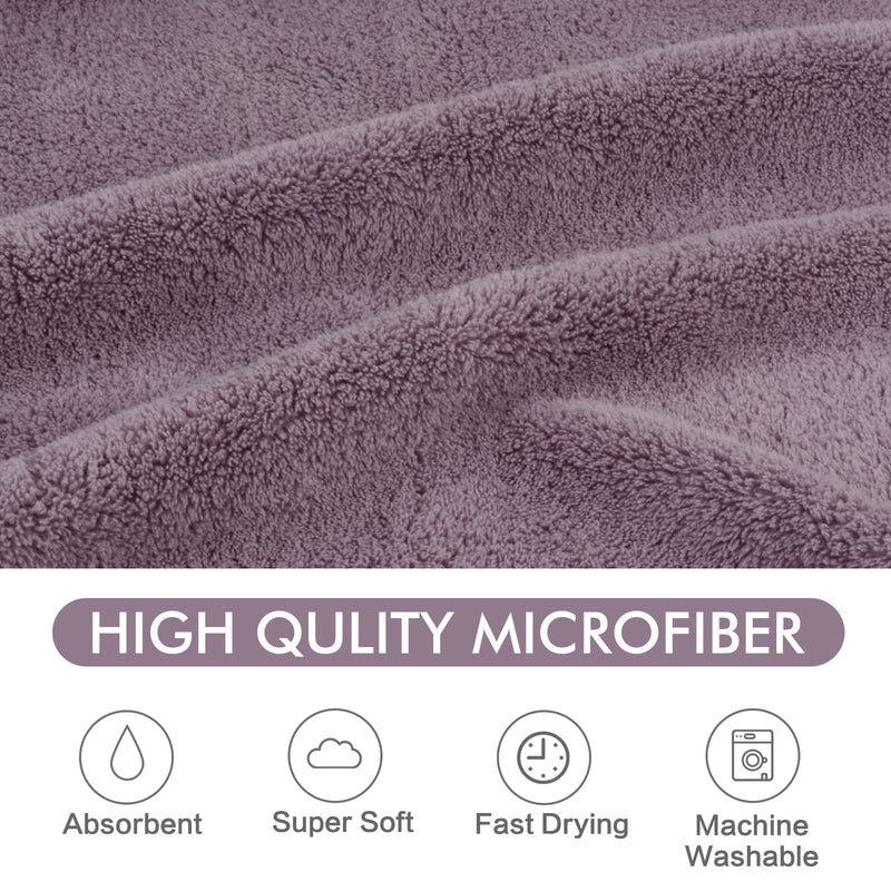 KinHwa Dog Towel Super Absorbent Pet Bath Towel Microfiber Dog Drying Towel for Small, Medium, Large Dogs and Cats 30inch x 50inch Purple 30inchx50inch - PawsPlanet Australia