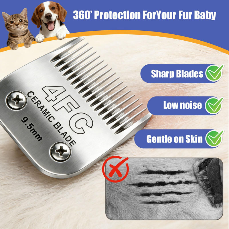#4FC Clipper Blade Dog Grooming Compatible with Andis Clippers Detachable Carbon Steel Sharp Also Compatible with Wahl/Oster Dog Clippers Gray - PawsPlanet Australia