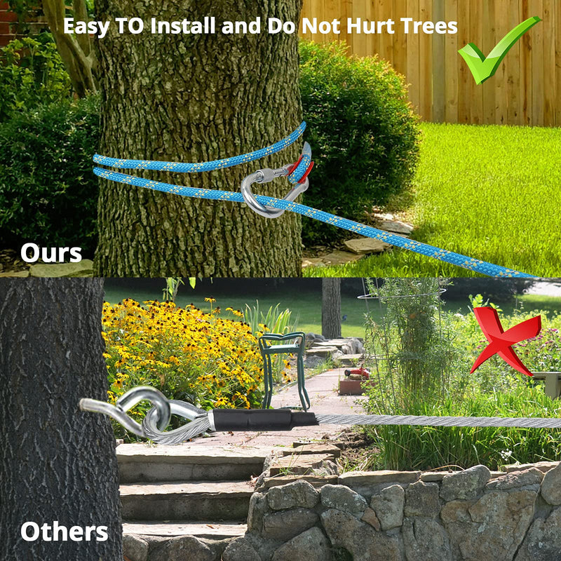 Dog Tie Out Cable for Camping - 50ft/70ft/100ft Portable Reflective Overhead Trolley System for Dogs up to 300lbs - Dog Lead for Yard Camping | Parks | Outdoor Events Blue - PawsPlanet Australia