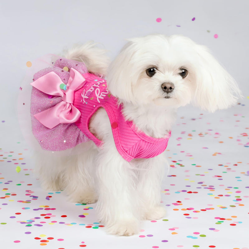 It's My Birthday Dog Dress, Dog Birthday Dress with Bowknot, Dog Clothes for Small Dog Girl, Funny Dog Clothes, Pet Cat Outfit, Pink, Medium It's My Birthday - PawsPlanet Australia