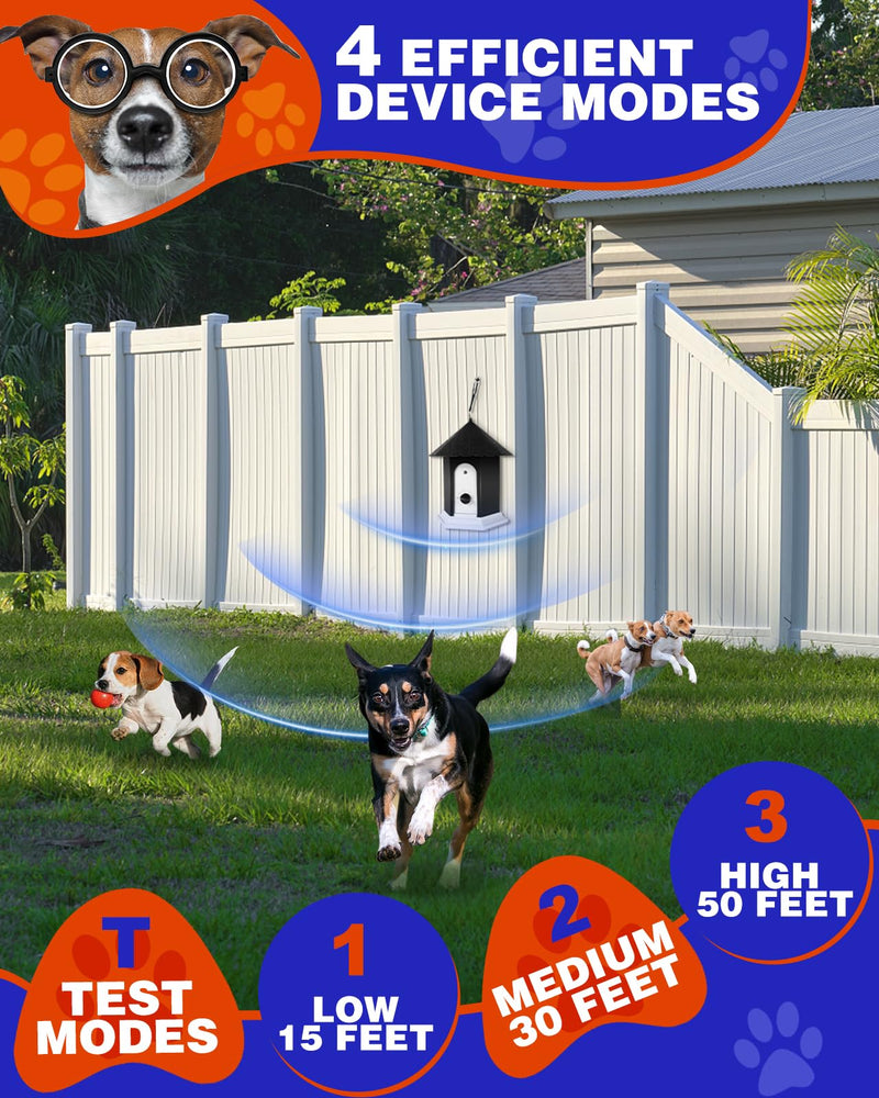 Anti Barking Device, Ultrasonic Dog Barking Deterrent Devices Up to 50 Ft Range, Dog Barking Control Device Bark Box with 3 Modes, Dog Barking Silencer Safe for Dogs & People - PawsPlanet Australia