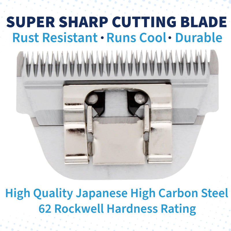 Detachable A Series 3 Wide Blade Dog Grooming Cut Length 1/2" / 13mm Japanese Carbonized Steel Dog Grooming Blades (Compatible A5 Series Clippers for Dogs Horses(B3FW) 3FW (1/2" / 13mm) - PawsPlanet Australia