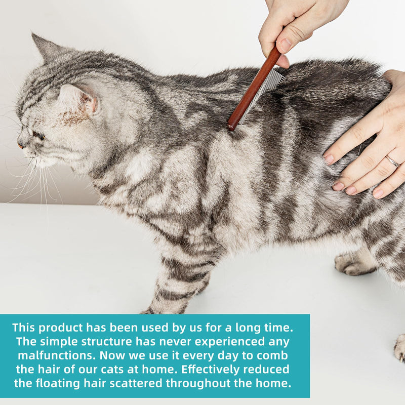 3PCS Solid Wood Pet Comb for Cats Dogs & rabbits,Stainless Steel TeethComfort and safety,Removes Tangles and Loose Fur, Grooming Comb for Small Medium Pets - PawsPlanet Australia