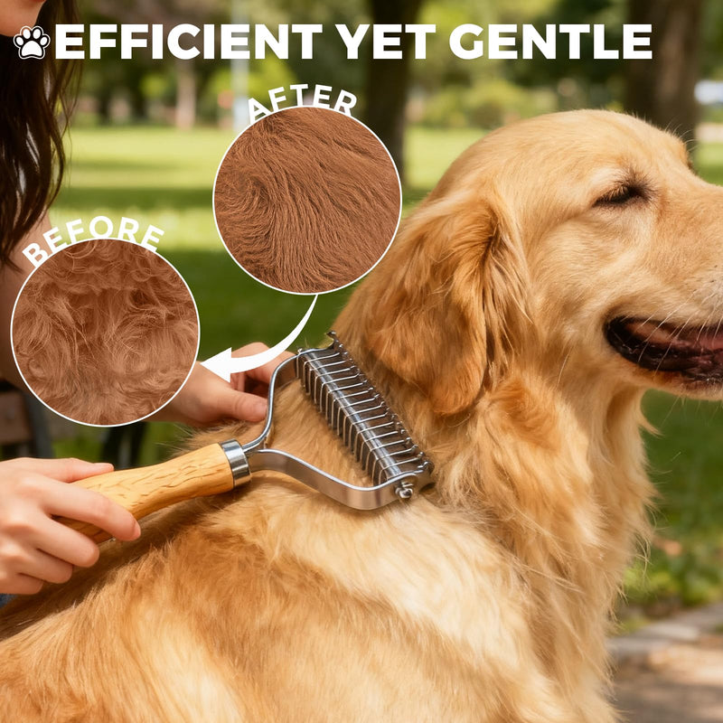 Dematting & Deshedding Comb for Dogs,Cats - Professional Grooming Brushes Undercoat Rake-Reduce Shedding and Remove Knots,Mats and Loose Undercoat