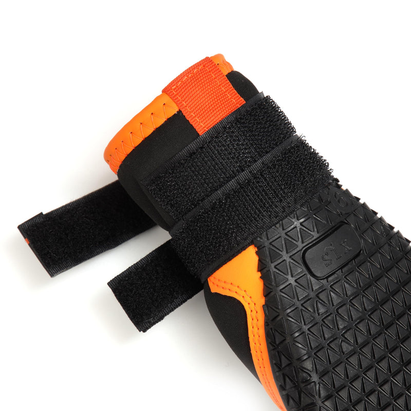 Dog Shoes for Large Dogs Anti-Slip Dog Boots & Paw Protectors for Hot Pavement Waterproof Small Medium Large Dog Booties for Rainy Day Summer Hiking Winter Snowy Day Dog Booties 4PCS Waterproof-Orange Black #4 (width 1.96 inch) for 31-38 lbs - PawsPlanet Australia