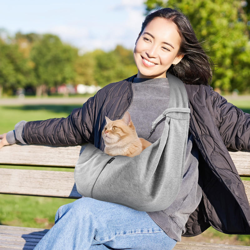Cosmos Reversible Dog Sling Carrier Dog Purse with Breathable Soft Cotton Suit for Puppy Small Dogs and Cats for Outdoor Travel Gray - PawsPlanet Australia