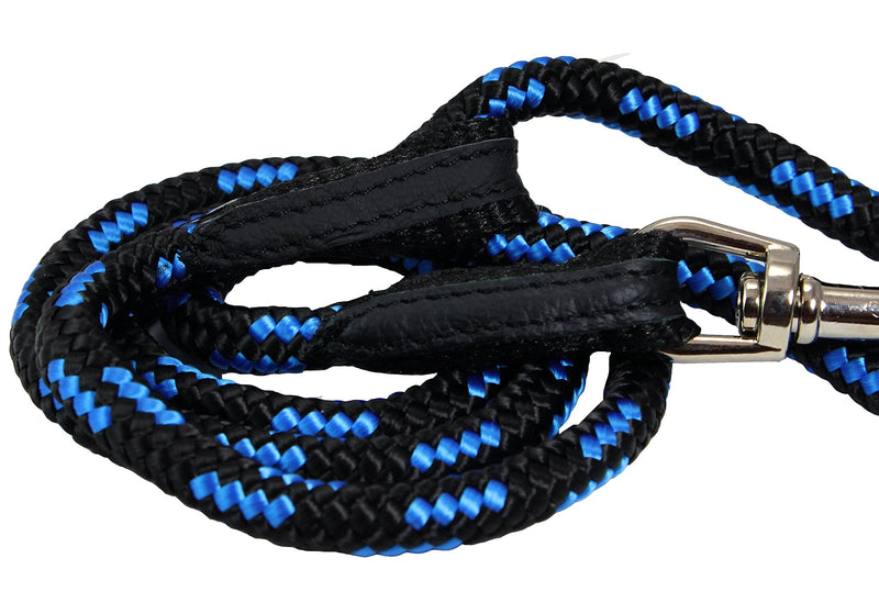 Dogs My Love Dog Rope Leash 4ft Long (Medium: 4ft Long; 3/8" Diam (10mm), Blue/Black) Medium: 4ft Long; 3/8" Diam (10mm) - PawsPlanet Australia