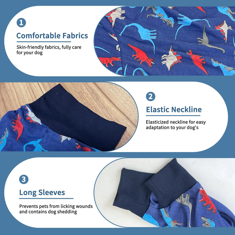 Dog Onesie After Surgery Recovery Suit Anti Shedding Bodysuit Wounds Female Male Dog Neuter Spay Onesie E-Collar & Cone Alternatives Postoperative Shirt Dog Pajamas(Large) Large - PawsPlanet Australia