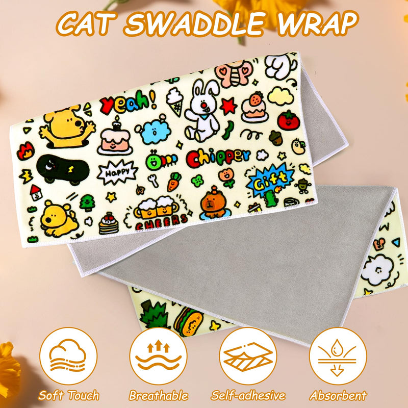 BABORUI Cat Grooming Wrap for Cutting Nails - Self-Adhesive Cat Swaddle Wrap with Nail Clipper Nail Cover, Anti-Scratch Cat Burrito Wrap for Nail Trimming, Cat Grooming Supplies - PawsPlanet Australia