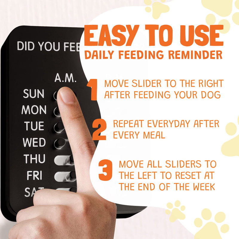 Did You Feed The Dog? (Black) Pet Feeding Reminder, Magnetic, Sliders, Wall-Mount Did You Feed The Dog? - Black - PawsPlanet Australia