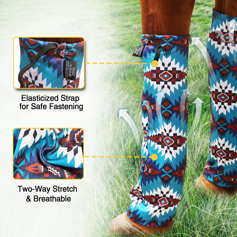 Harrison Howard Loose Fitting Horse Leg Socks Horse Socks Comfortable and Easy to Wear Set of 4 Green Tribe