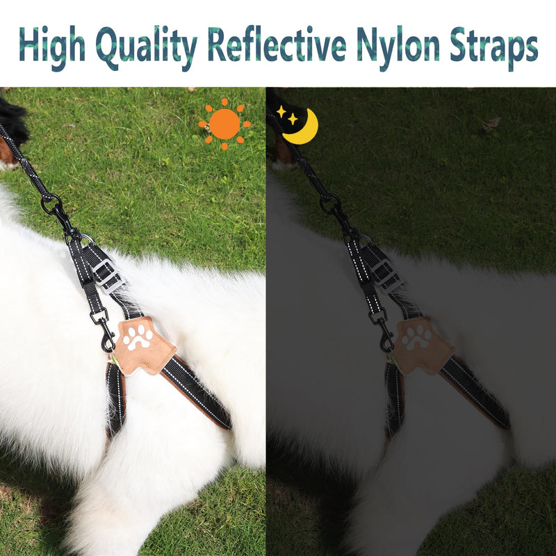 2 Pcs Dog Collar Safety Clips with Double Ended Clasps | Adjustable Collar Backup Clip for Dog Harness & Collars Connectors, Training for Walking, Running, and Hiking, Safety Clip - Black - PawsPlanet Australia