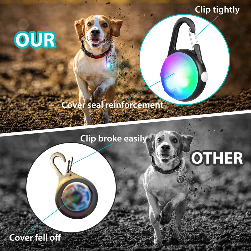 Dog Collar Light, 2 Packs 4 Modes Lights for Dog Collar, High Capacity USB Rechargeable Dog Light, IP68 Waterproof Dog Lights for Night Walking, Climbing, Running - PawsPlanet Australia