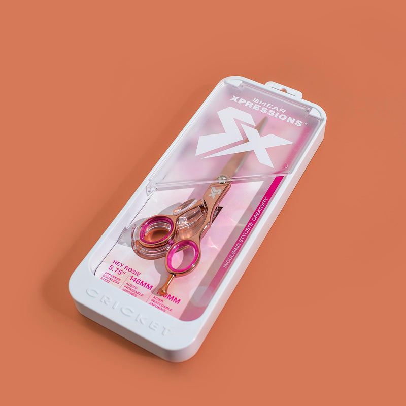 Cricket Shear Xpressions 5.75" Professional Hair Cutting Scissors - Barber Scissors, Japanese Stainless Steel, Comfort Silencer, Ideal for Stylists and Home Use, Hey Rosie - Rose Gold - PawsPlanet Australia