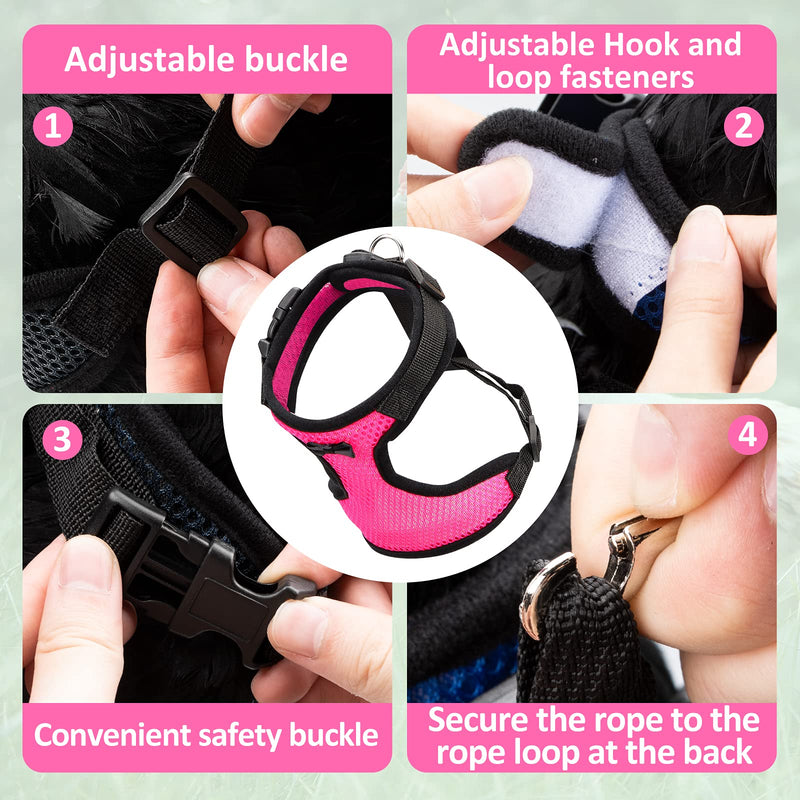 Adhafera Chicken Harness with Leash, Upgraded Double Adjustment Chicken Harness and Leash Set for Hens, Duck, Goose, Small Pet (Pink, S) Pink - PawsPlanet Australia