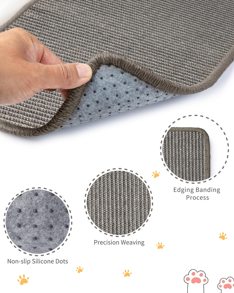 JanYoo 2pcs Bunny Scratch Pads Natural Sisal Rabbit Scratching Pad Bunny Scratcher Mat Resting Mats for Cages, Small Animal Claws and Teeth Care Bedding Accessories for Guinea Pig (15.7x11.8in, Grey) 2-Grey