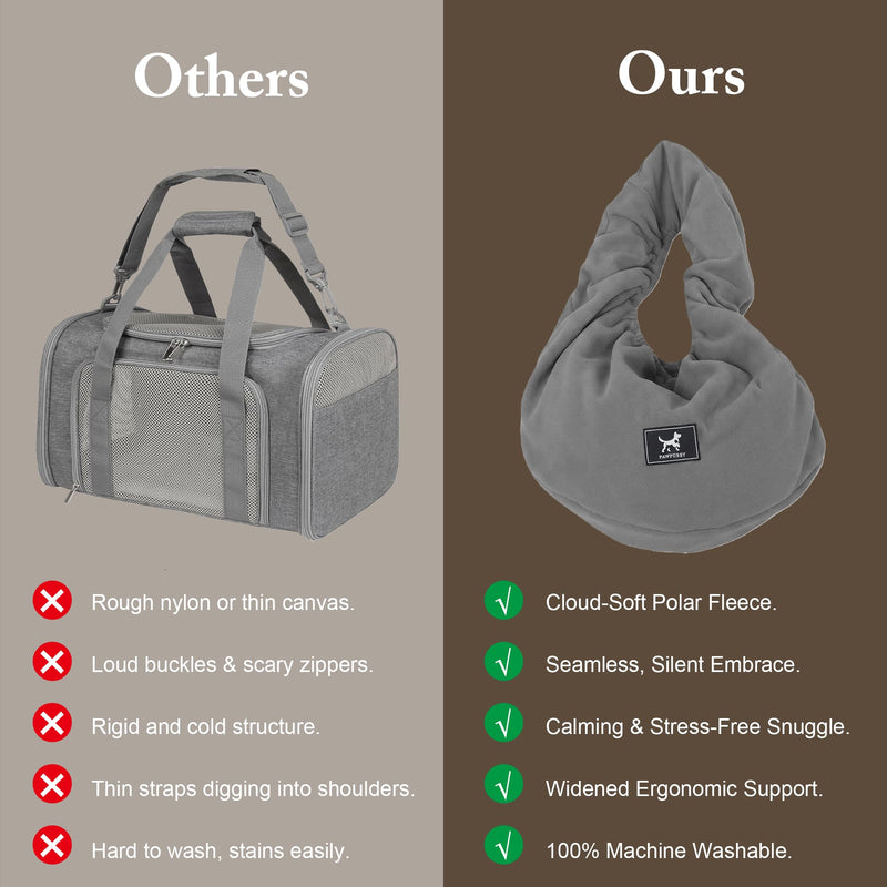 Cat Carrier Sling, Hands-Free Pet Sling Carrier for Small Dogs & Cats - Soft Breathable Kitten Pubby Sling Carrier for Anxiety Relief, Indoor Snuggling & Travel (Dark Grey, Medium (Regular)) Dark Grey Medium (Regular) - PawsPlanet Australia