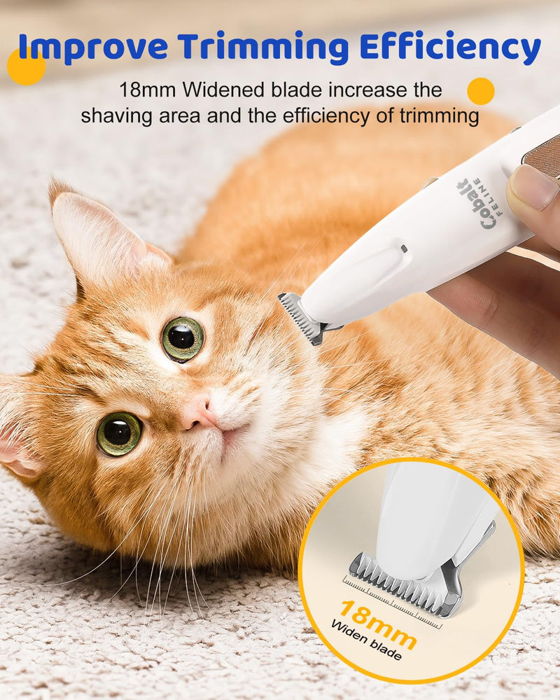 Dog Paw Trimmer with LED Light, 35 dB Low Noise Waterproof Rechargeable Pet Paw Trimmer for Pet Paws, Ears, Rump, Face, Eyes (White) White - PawsPlanet Australia