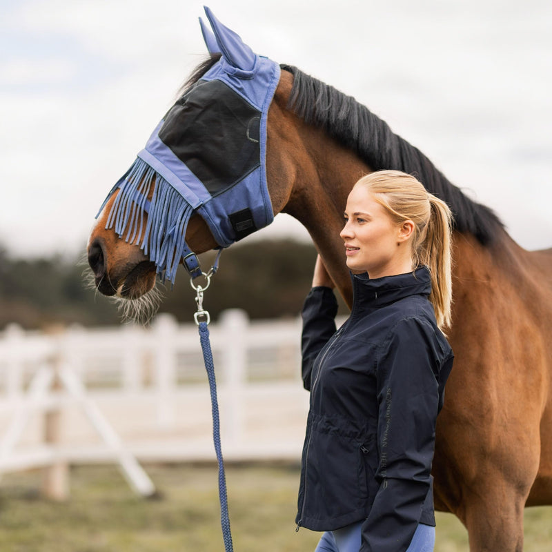 Horze Fly Mask with Detachable Nose Fringe - Velvet Morning - XL
