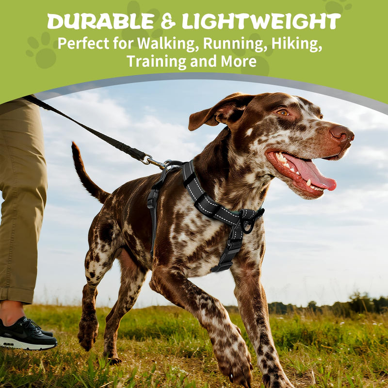 No-Pull Harness,Y-Shaped Design,Buckle-Neck Balance Harness with Reflective Stitching, Ideal for Dog Training and Night Walking, Padded Handle, Durable High-Tensile Nylon-Black-L Black L - PawsPlanet Australia