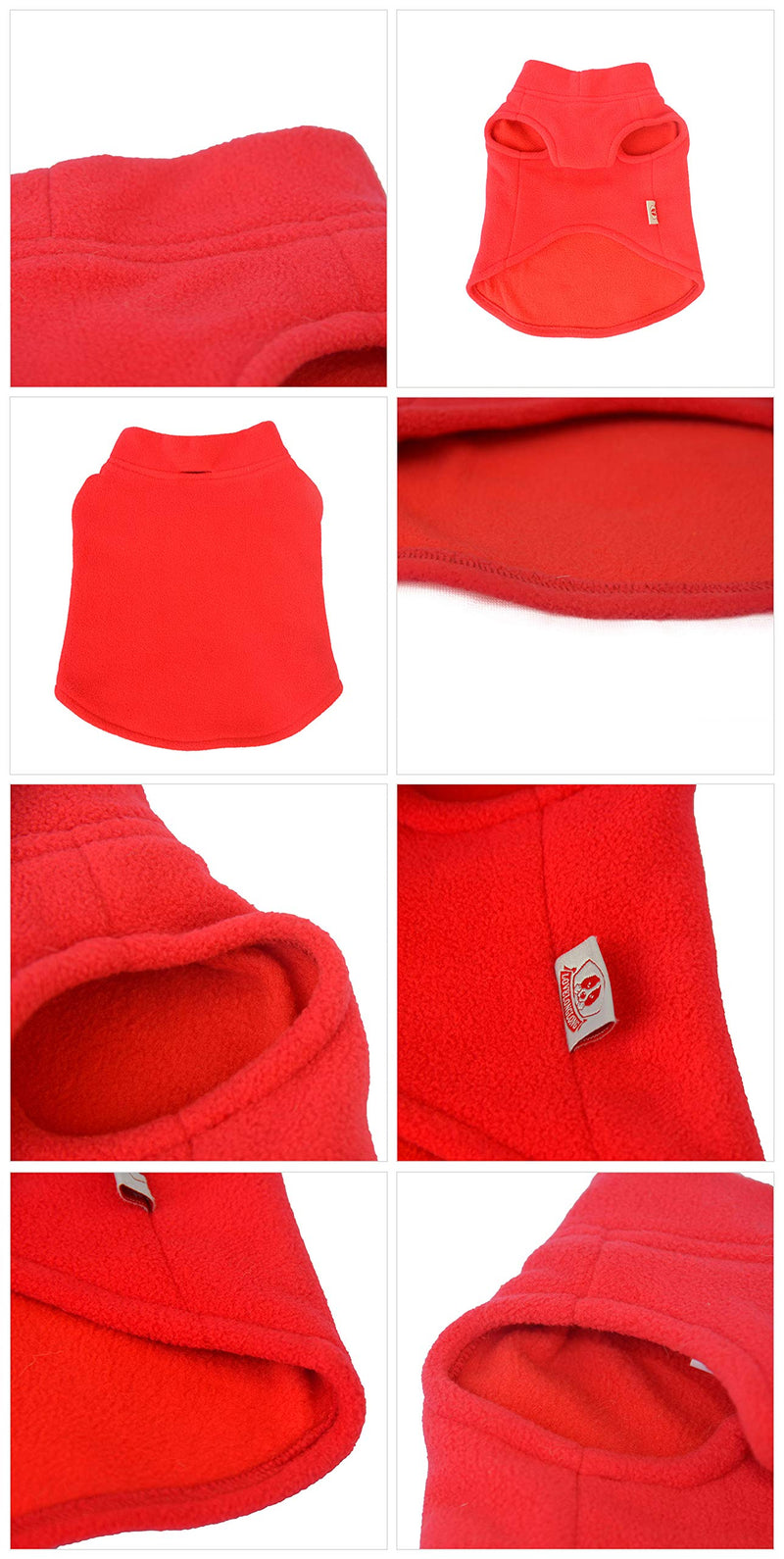 Lovelonglong Dog Winter Vest Warm Breathable Dog Polar Fleece Vest Jacket, Lightweight Winter Coat with Leash Neck Hole for Small Medium Large Dogs XXXL (Large Dog -90lbs) Red - PawsPlanet Australia