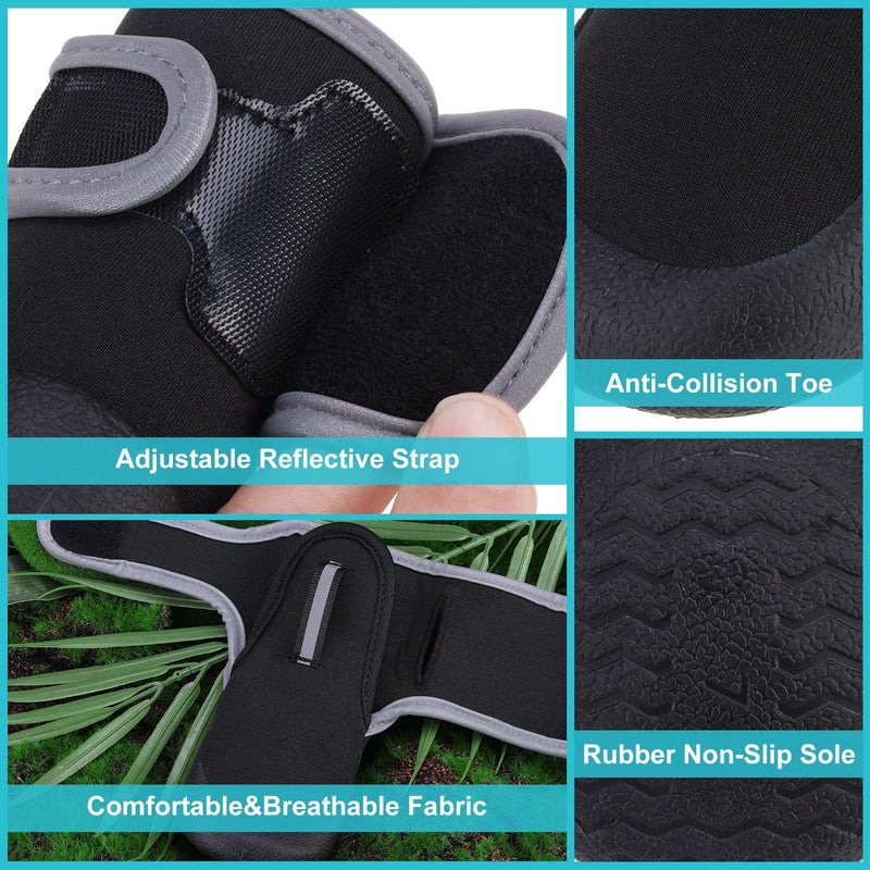 EXPAWLORER Waterproof Dog Shoes for Small Medium Large Dogs, Dog Shoes for Hot Pavement, Hiking Walking, Reflective Dog Booties for Outdoor Snow Rain Days, Anti-Slip Dog Boots & Paw Protectors Black M - PawsPlanet Australia