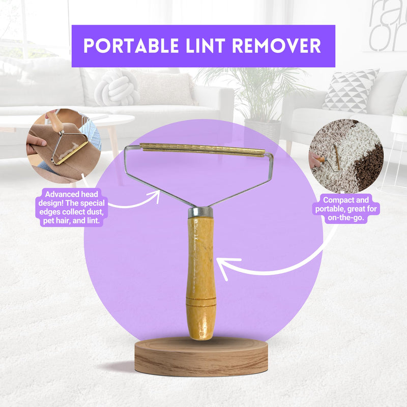 Room Groom PET Carpet Rake Groomer with Telescoping 54 " Adjustable Handle, with Lint Remover Brush Tool, Carpet Brush for Pet Hair and Refreshing Carpets, (Black/Purple) PET + Lint Tool - PawsPlanet Australia