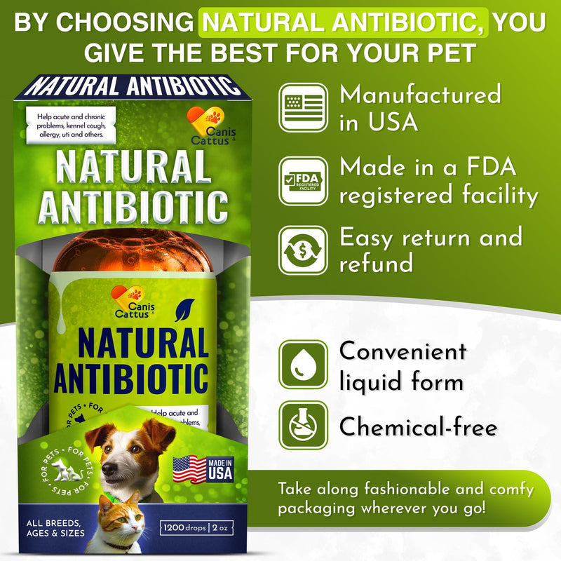Antibiotics for Dogs | Cat Antibiotic | Pet Antibiotic | Natural Antibiotics for Cats | Dog Antibiotic | Natural Antibiotic for Dogs | Antibiotic for Cats | 2 Oz 1 Pack x 2 Oz - PawsPlanet Australia