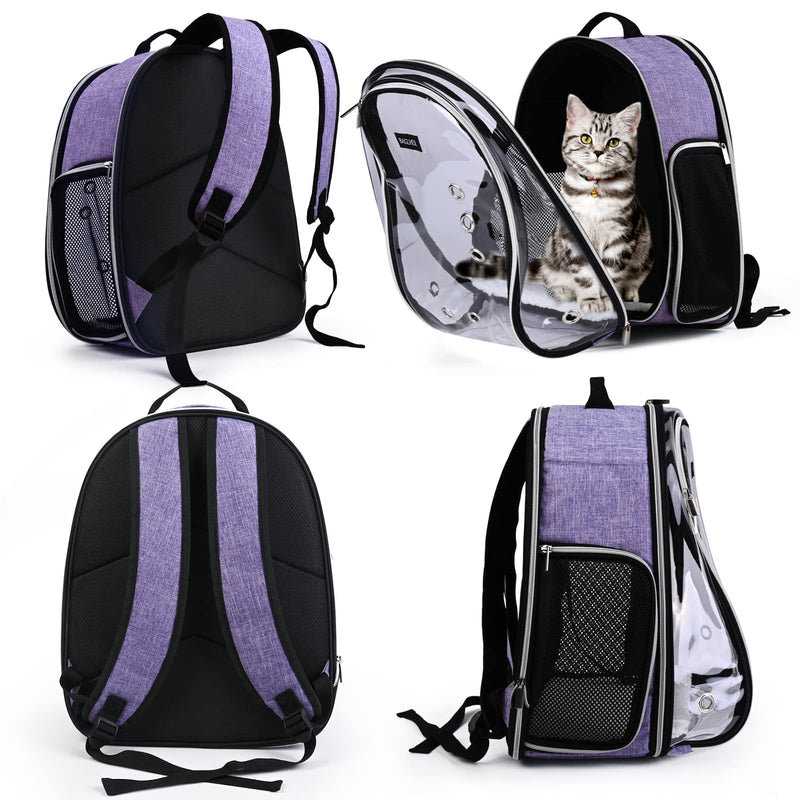 BAGLHER Cat Carrier Backpack Bubble - Fit Up to 18 Lbs - Airline-Approved Dog Backpack Carrier for Small Pets Puppies Dogs Bunny, Space Capsule Dog Carrier Backpack for Travel Outdoor Hiking, Purple - PawsPlanet Australia