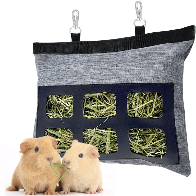 Rabbit Hay Feeder Bag, Upgraded Bunny Guinea Pig Hay Feeder, 600D Oxford Fabric Hay Holder for Small Animal Rabbit Guinea Pig Chinchilla Cage gary