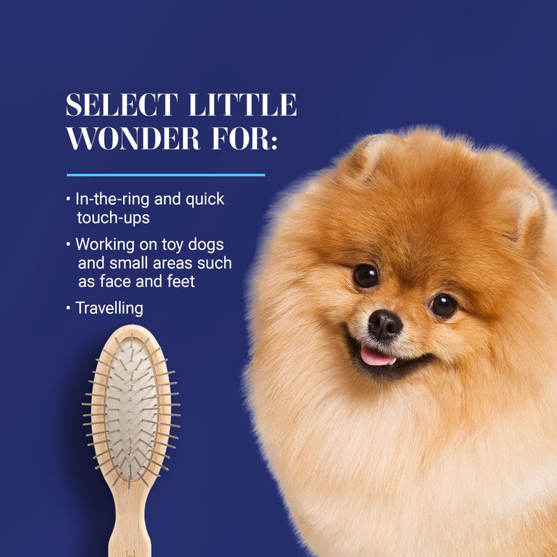 Chris Christensen Dog Brush, 5.75" x 1.25" Little Wonder Pin Brush (20mm), Original Series, Groom Like a Professional, Stainless Steel Pins, Lightweight Beech Wood Body, Ground and Polished Tips Brown 20mm-Mini