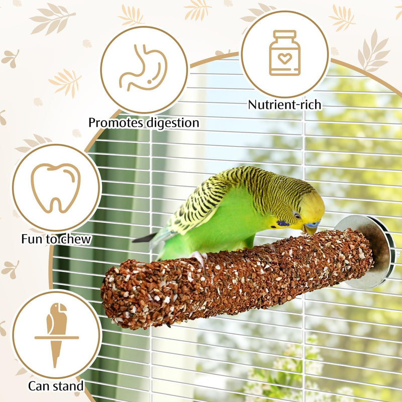 PINVNBY 4 PCS Natural Bird Perches Calcium Mineral Parakeet Chewing Toy Sticks Parrot Beak Grinding Stone Cage Accessories for Small Medium Budgie Cockatiel Conure Lovebird Colorful - PawsPlanet Australia