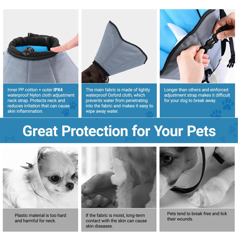 Dog Cone Collar for Dogs After Surgery Extra Long, Adjustable Comfy Dog Elizabethan Pet Collar Cone for Large Dogs Anti-Lick Protective Wound (XL (Neck Girth: 17.3-20.4in)) XL (Neck Girth: 44-52cm) - PawsPlanet Australia