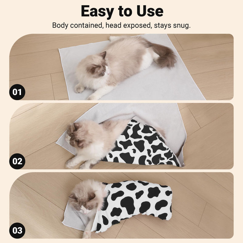 Purrfect Peace Cat Swaddle Wrap – 19.7" Professional Calming Restraint Bag for Grooming, Nail Trimming & Medicine - Adjustable Cat Restraint for Grooming, Nail Clipping & Vet Visits - PawsPlanet Australia
