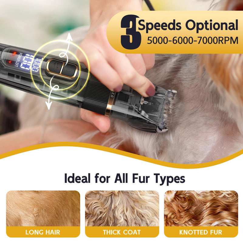 Upgraded Dog Paw Trimmer with LED Light, Widen Blades & Dog Grooming Kit, Low Noise, Rechargeable, Waterproof, Cordless Electric Grooming Clippers for Dogs Cats Pets with All Variety of Coats - PawsPlanet Australia