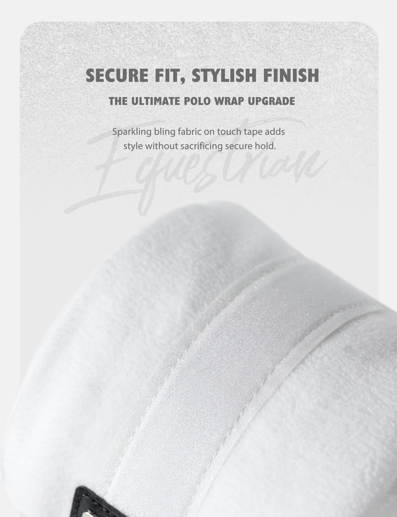 Harrison Howard Horse Polo Wraps Upgrade with Bling Leg Wraps for Horses 4-Pack Fleece Leg Wraps Stable Supplies White L - PawsPlanet Australia