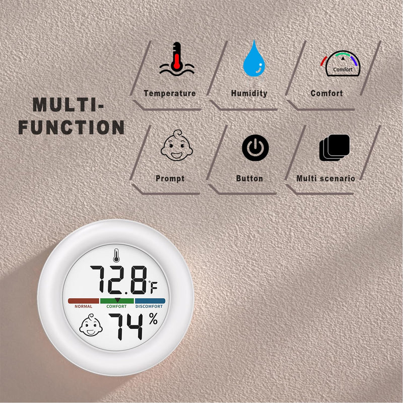 Reptile Tank Thermometer, Mini Digital Hygrometer Thermometer Gauge, Indoor Outdoor Temperature Humidity Meter for Greenhouse Humidors Incubators Reptile Terrarium Jars, Fahrenheit (℉) or Celsius(℃) Upgraded Version - PawsPlanet Australia
