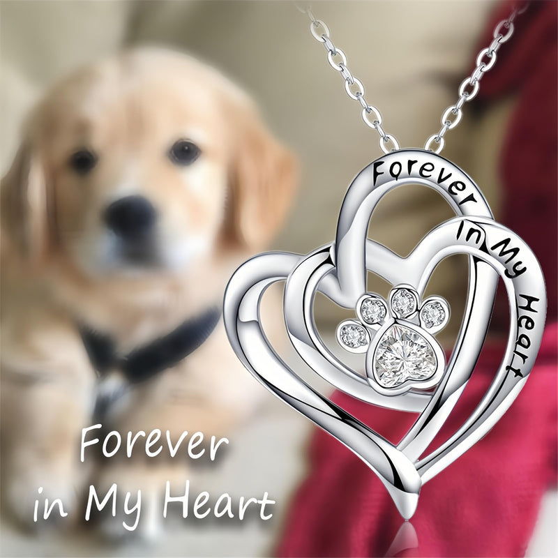 Dog Memorial Gifts Remembrance Necklace: Loss of Dog Sympathy Gift- Personalized Pet Necklace for Women Pet Lovers (Stainless) Forever In My Heart - PawsPlanet Australia