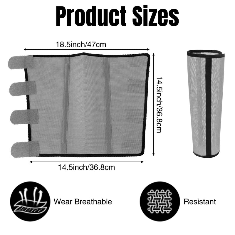 Mesh Horse Fly Boots - 4PCS Loose Fitting Horse Flyproof Boot, Protective Breathable Leg Wrap Leggings, Reduces Stress Leg Fatigue Equine Protection for Preventing Flies Mosquitoes Bites (Grey) Grey - PawsPlanet Australia