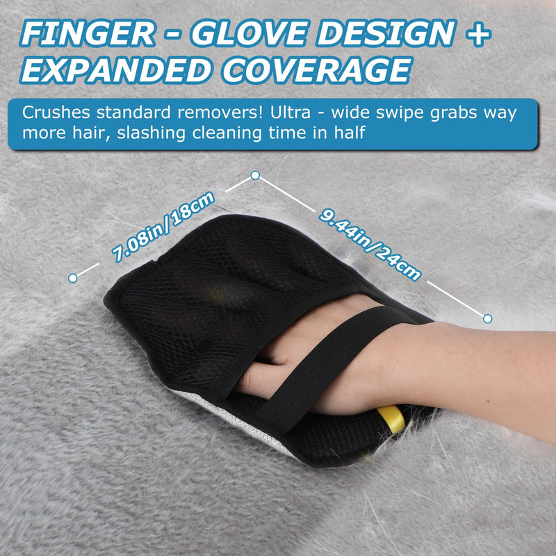 2Pcs Magic Brush Pet Hair Remover, Five-Finger Electrostatic Cat & Dog Hair Removal Gloves for Furniture, Couch, Carpet, Bedding, Reusable Cleaning and Grooming Mitts 2 pack - PawsPlanet Australia